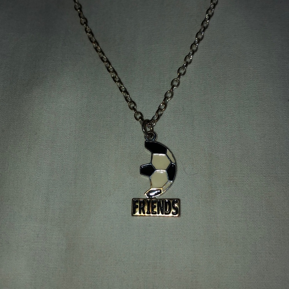 Half soccer ball necklace